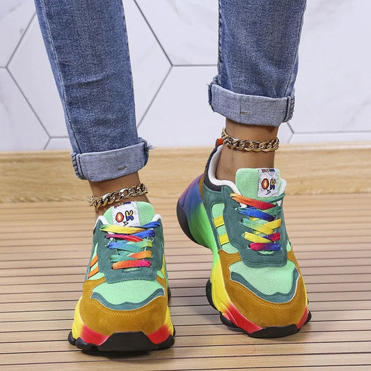 Amber - Bunte Sneakers mit Regenbooh Design für Damen 1