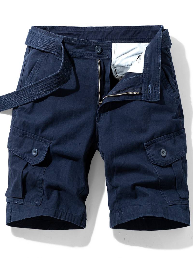 Herren Cargo Shorts mit Gürtel – Funktionale Freizeithose mit Seitentaschen & Reißverschluss für Sommer & Outdoor 8