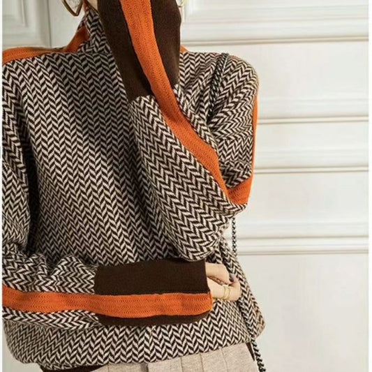 Karolina - Geometrisch gestrickter Rollkragenpullover 1