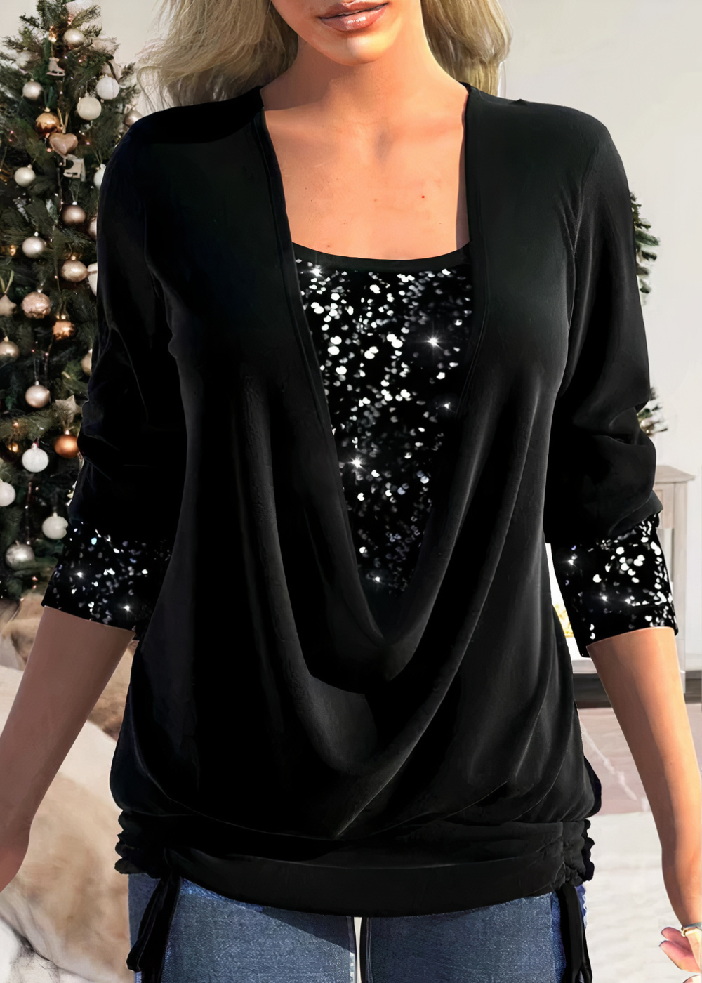 Sarina - Stilvolle Glitzerbluse 7