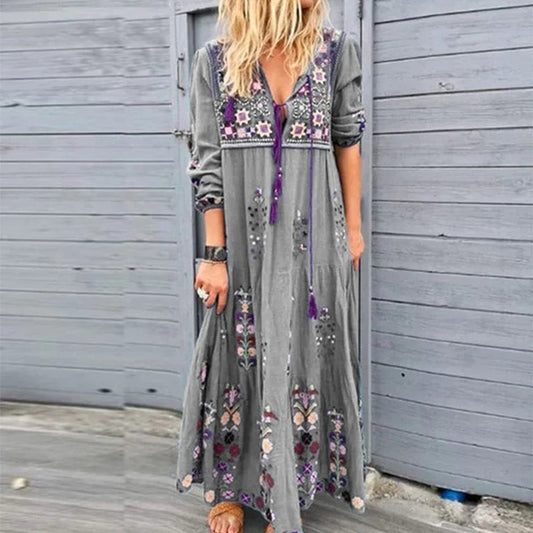 Vivi - Lässiges Maxikleid - Boho - Leinen - Für verschiedene Zwecke für Damen 1