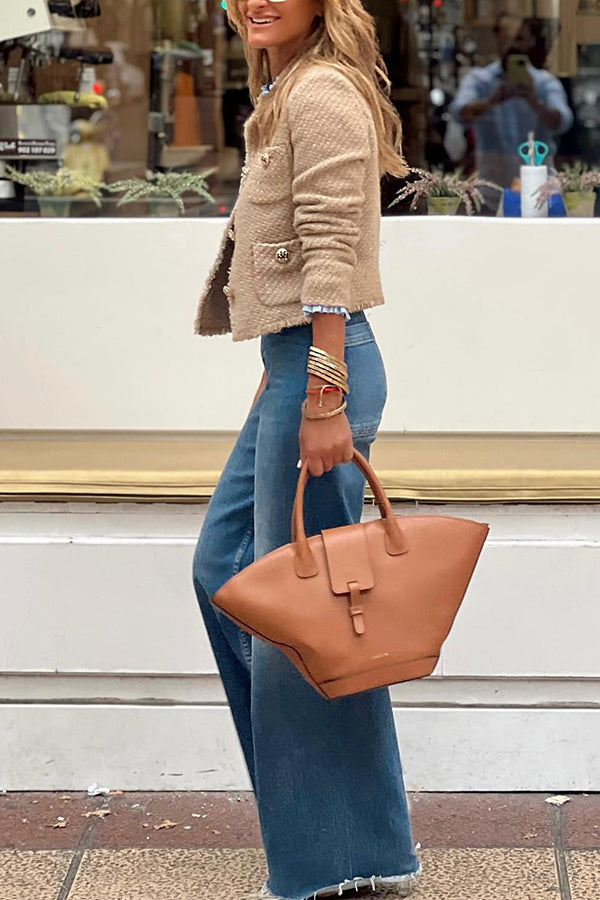 Annette - Jacke mit rundhalsausschnitt und knöpfen 1