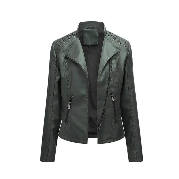 Arline - pu-lederjacke mit reibverschluss 2