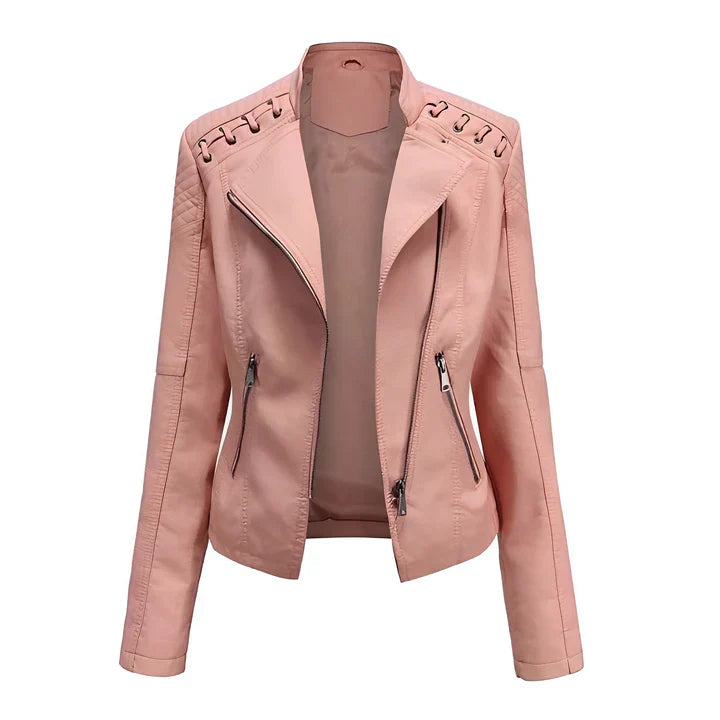 Arline - pu-lederjacke mit reibverschluss 7