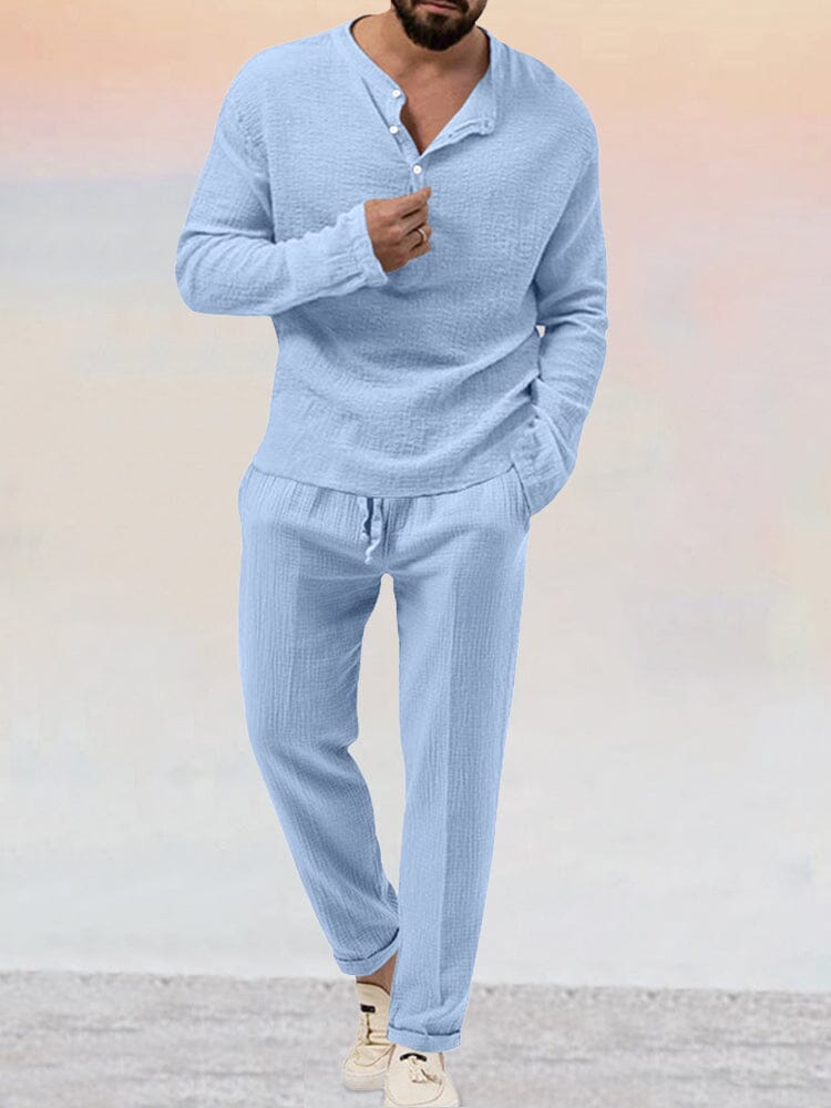 Asher - Lässiges Baumwoll-Leinen-Set für Herren 4