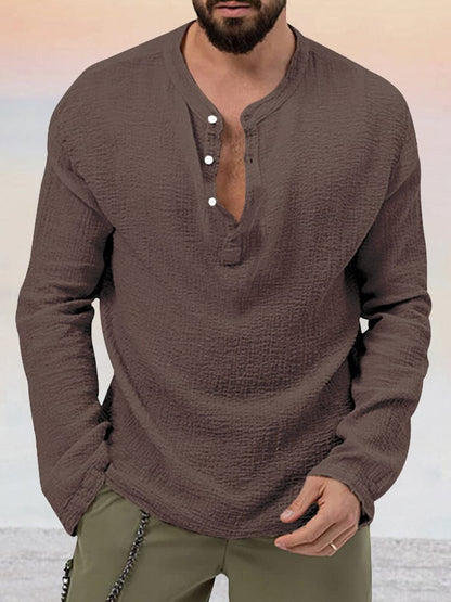 Asher - Lässiges Baumwoll-Leinen-Set für Herren 7