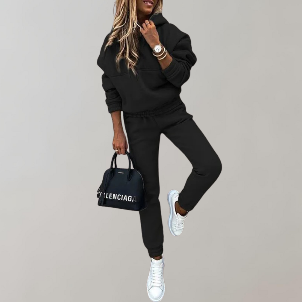 Baumwoll-Trainings- & Jogginganzug mit Kapuze im lässigen Retro-Stil für Damen | Perfekt für Freizeit 0