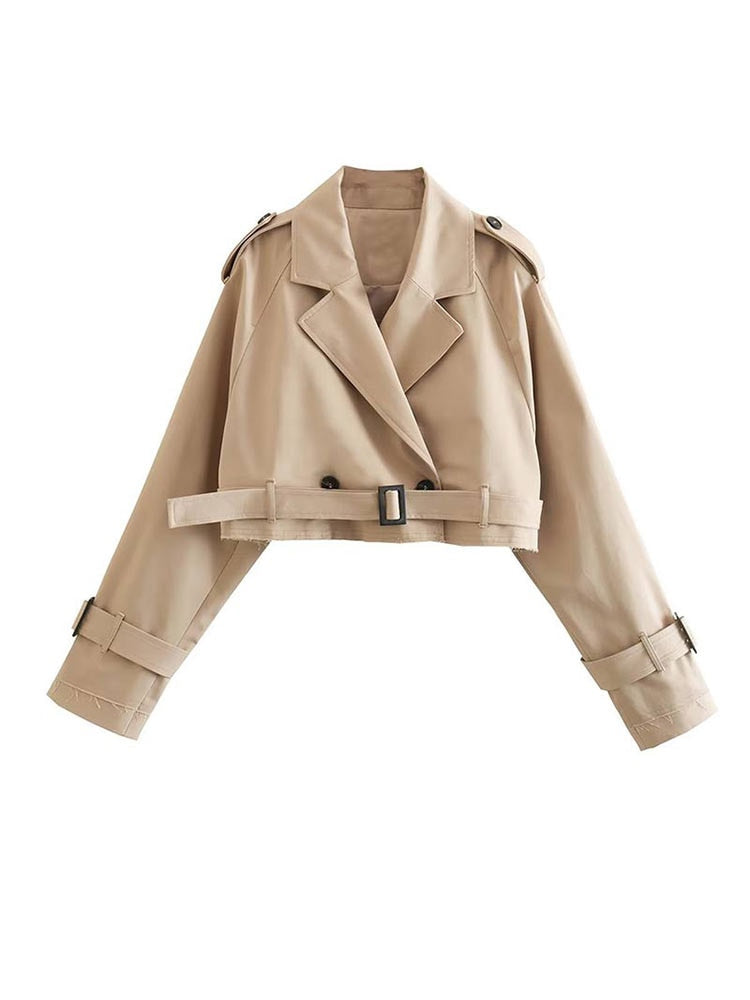 Beige Cropped Trenchcoat 0