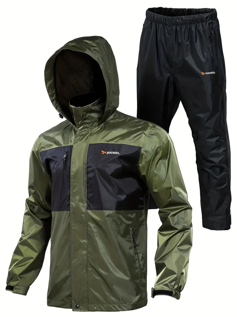Bequeme Outdoor Atmungsaktive Regenjacke Mit Hose Für Herren | Perfekt Für Outdoor-Aktivitäten 4