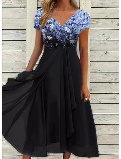 Cade Florale Eleganz Midi Spitzenkleid 1