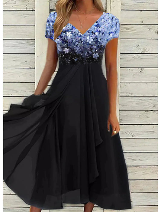 Cade Florale Eleganz Midi Spitzenkleid 1