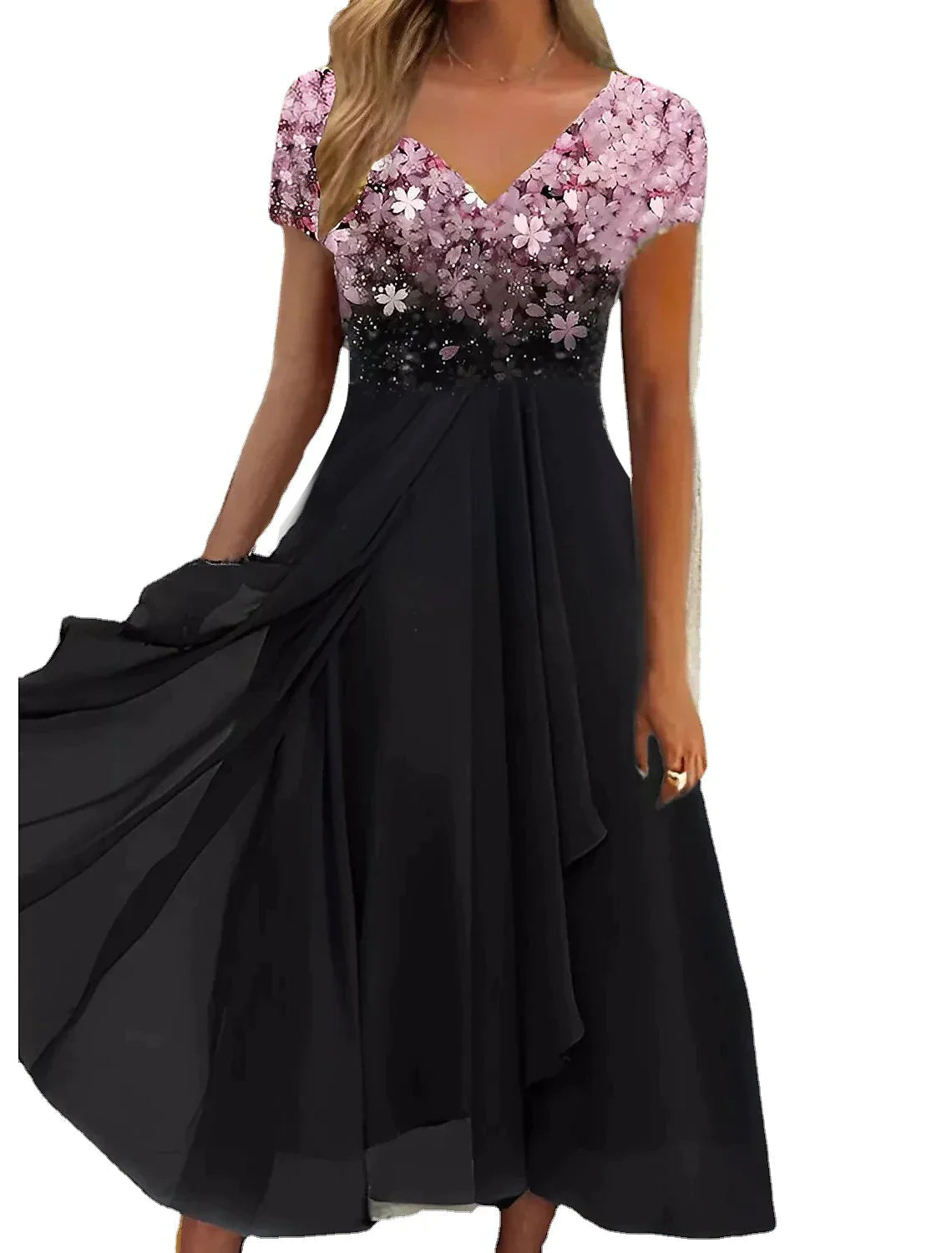 Cade Florale Eleganz Midi Spitzenkleid 2