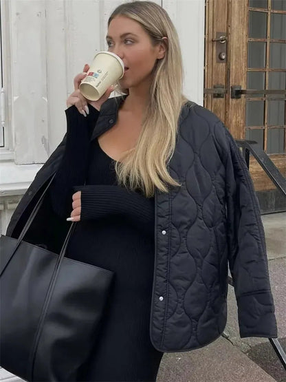 Cori - Gesteppte Oversize-Jacke mit Druckknöpfen 2