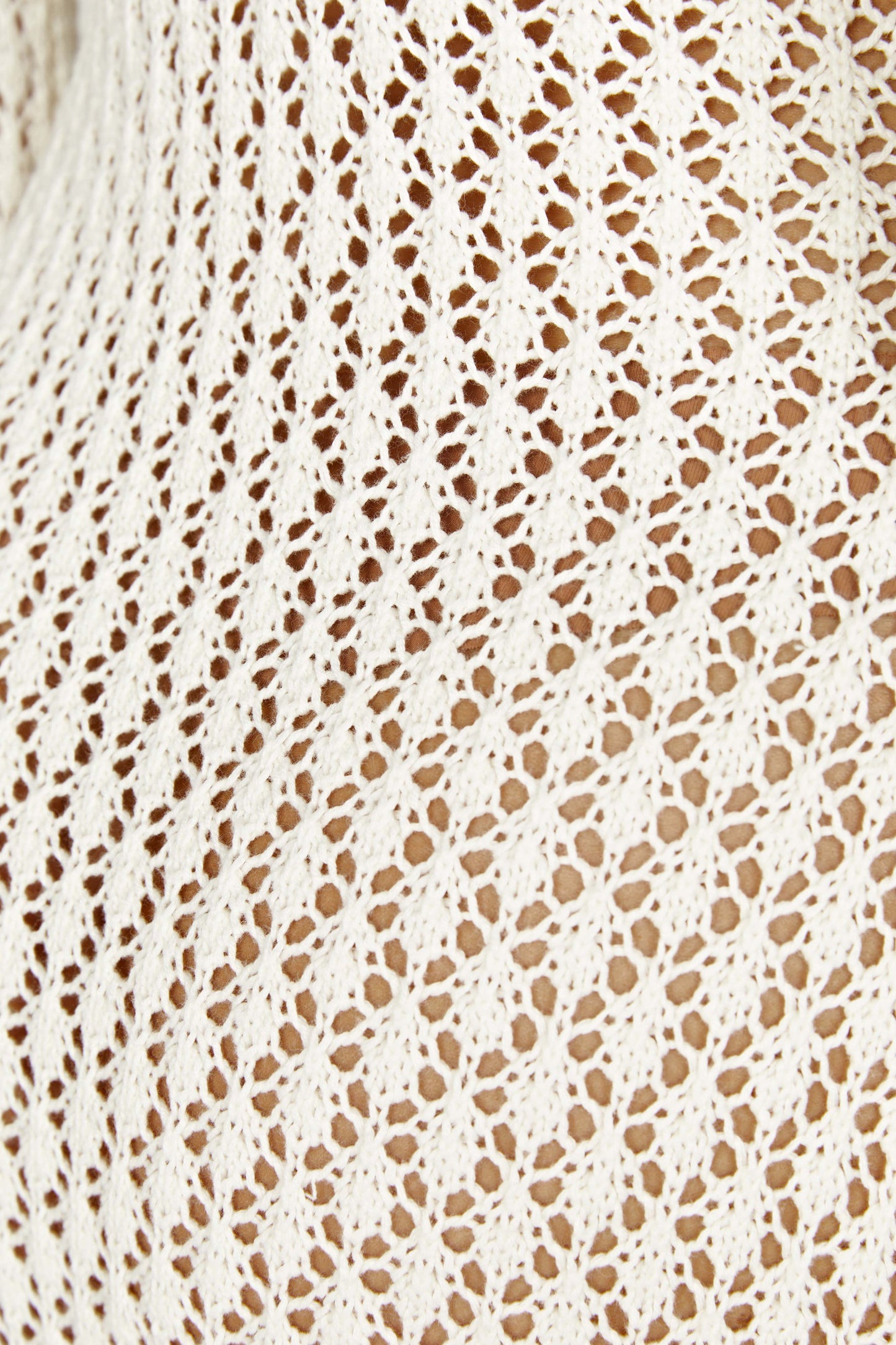 Damen Häkel-Strick Maxikleid – Langarm Strandkleid als Durchsichtiges Cover-Up 6