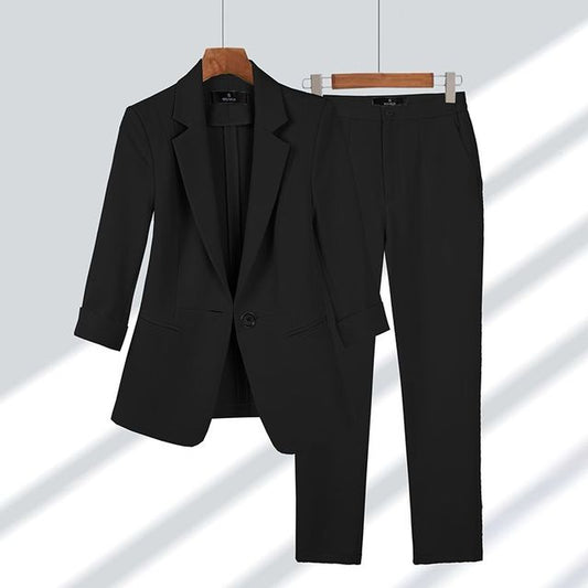 Eleganter Damen Blazer – Taillierter Schnitt mit 3/4-Ärmeln & Ein-Knopf-Verschluss 0