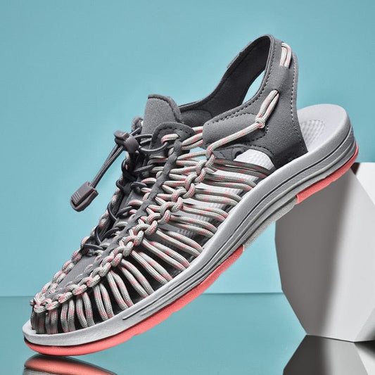 Geflochtene Herren Outdoor-Sandalen mit Kordelverschluss – Bequeme Sommerschuhe für Strand, Freizeit & Abenteuer 0