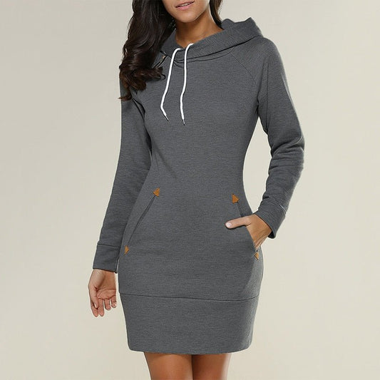Hagia - Lässiges Hoodie-Kleid über dem Knie 1