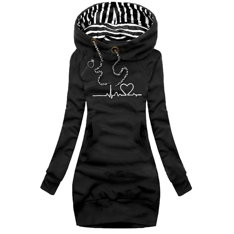 Heartbeat Pullover - Fashion Winter Pullover Kleid 0