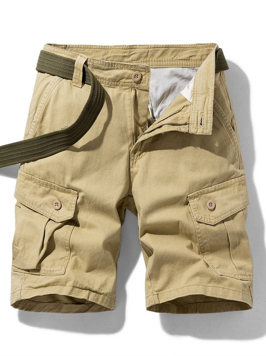 Herren Cargo Shorts mit Gürtel – Funktionale Freizeithose mit Seitentaschen & Reißverschluss für Sommer & Outdoor 0