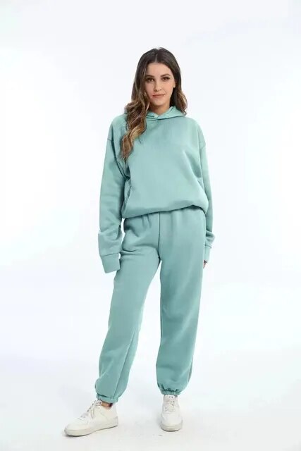 Kapuzenpulli und Jogginghosen Set für Damen 2