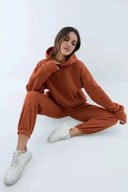 Kapuzenpulli und Jogginghosen Set für Damen 6