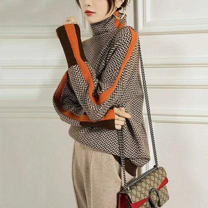 Karolina - Geometrisch gestrickter Rollkragenpullover 0