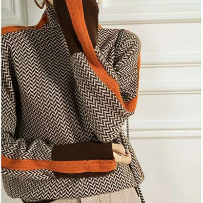 Karolina - Geometrisch gestrickter Rollkragenpullover 1