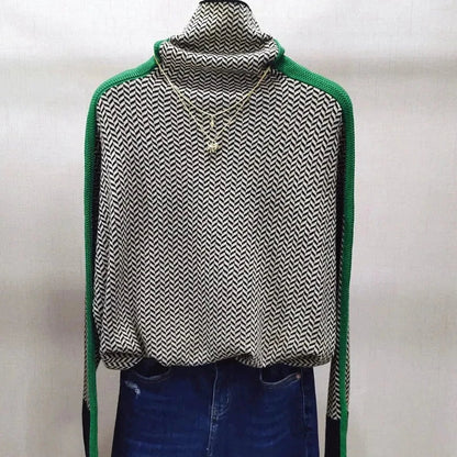 Karolina - Geometrisch gestrickter Rollkragenpullover 5