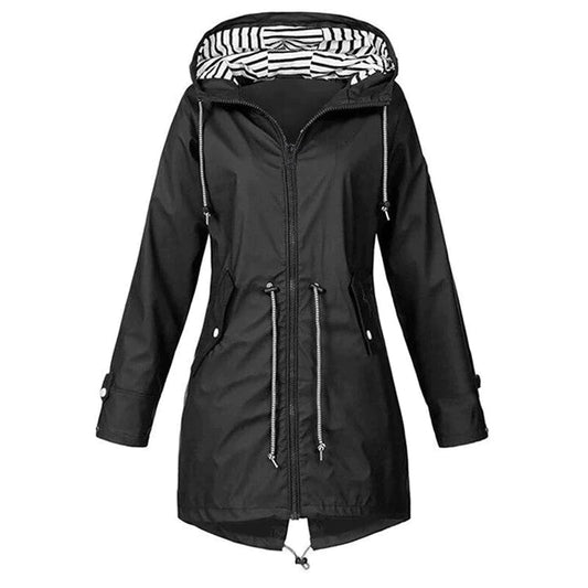 Klassische Stilvolle Wasserdichte Outdoor Regenjacke mit Kapuze für Damen | Klassischer Stil & Ideal für Outdoor-Aktivitäten 0