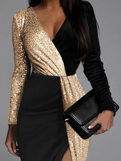 Kleid mit Goldglitter 1