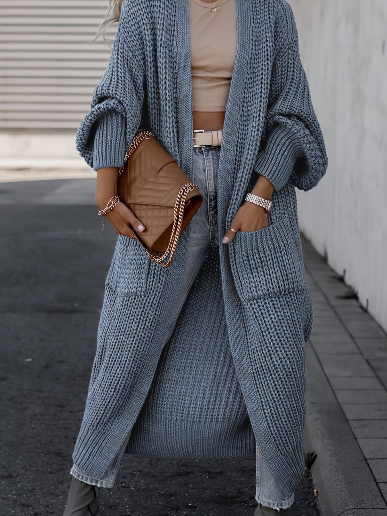 Lässiger Strickcardigan aus Wolle mit Taschen für Damen | Perfekt für den Alltag 5