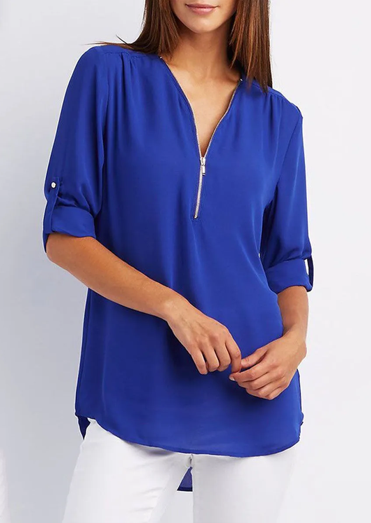 Maica | Damen Bluse Mit Reissverschluss 1
