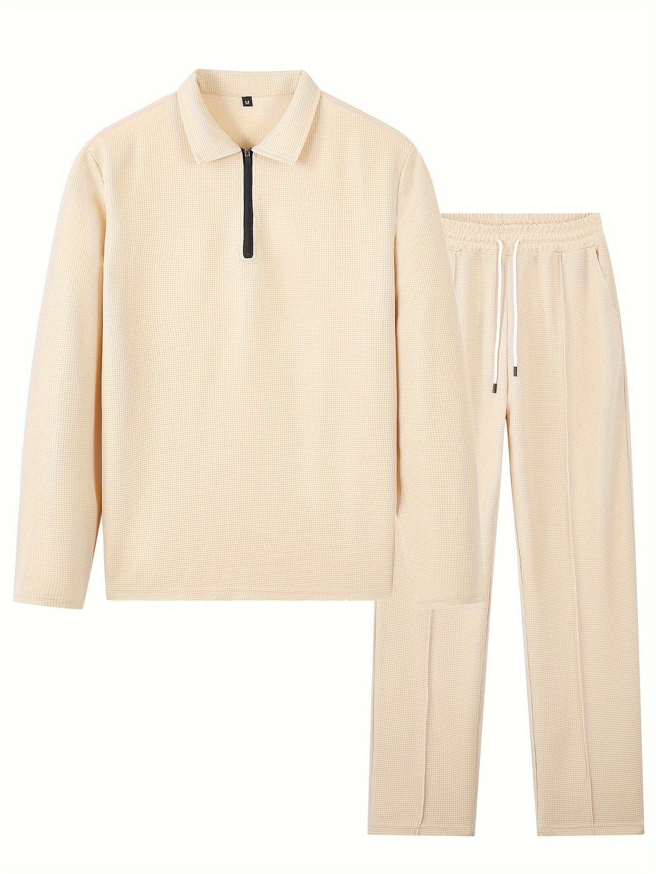 Moderner Weitgeschnittener Reißverschluss-Trainingsanzug mit Taschen und Kordelzughose für Herren | Perfekt für lässige Tage 5