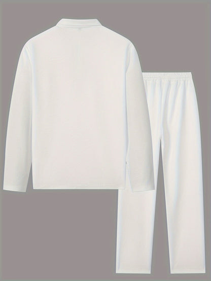 Moderner Weitgeschnittener Reißverschluss-Trainingsanzug mit Taschen und Kordelzughose für Herren | Perfekt für lässige Tage 6