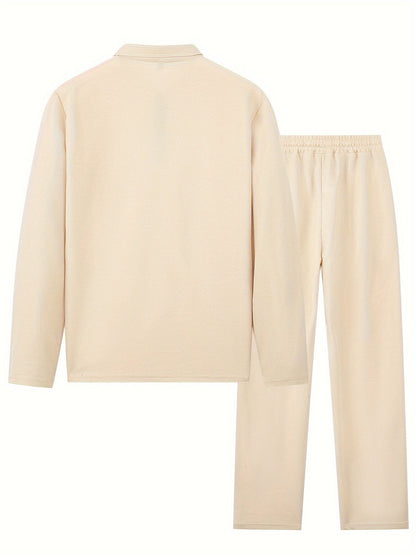 Moderner Weitgeschnittener Reißverschluss-Trainingsanzug mit Taschen und Kordelzughose für Herren | Perfekt für lässige Tage 8