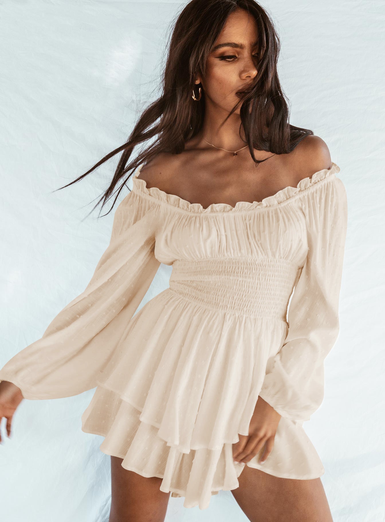 Off shoulder Rüschenjurk 2