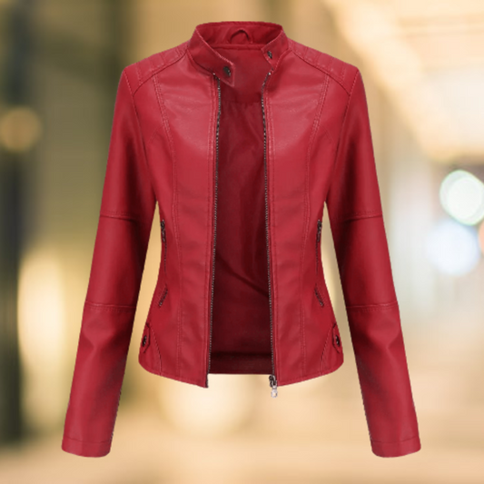 Star - Elegante und schicke Lederjacke mit Stehkragen 0