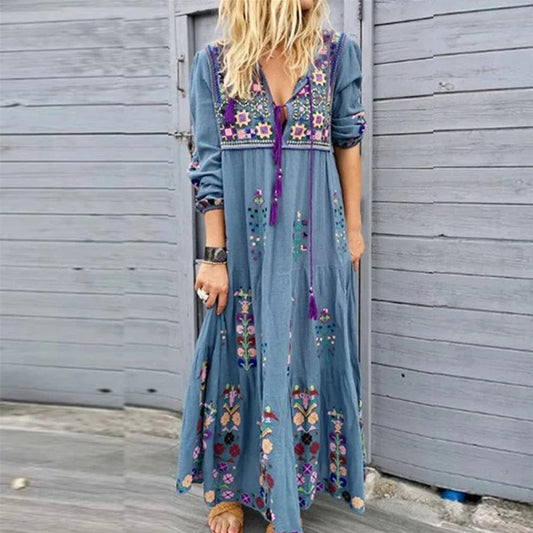 Vivi - Lässiges Maxikleid - Boho - Leinen - Für verschiedene Zwecke für Damen 0